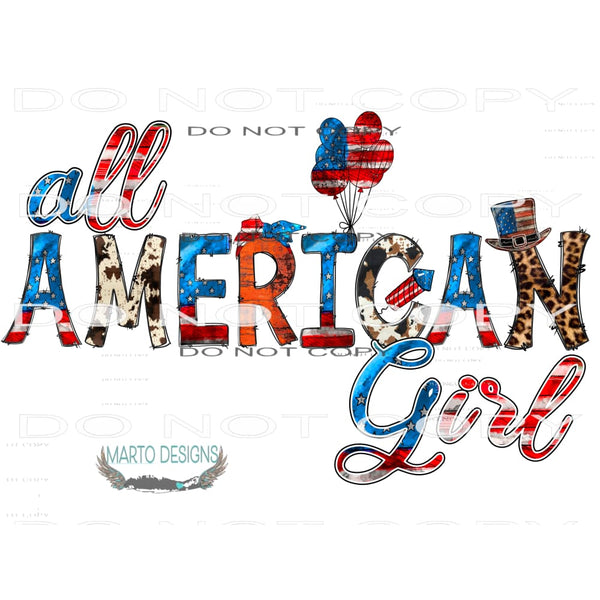 All American Girl #10575 Sublimation transfers - Heat