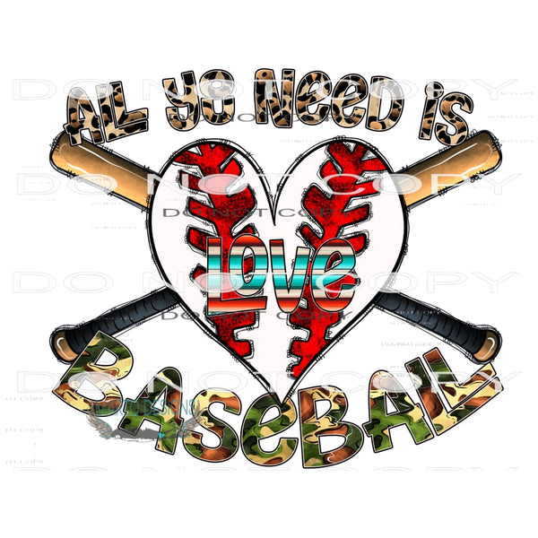 All You Need is Love Baseball #10699 Sublimation transfers