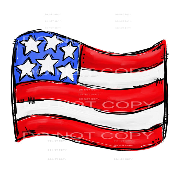 American flag # 974 - Heat Transfer Graphic Tee - women’s