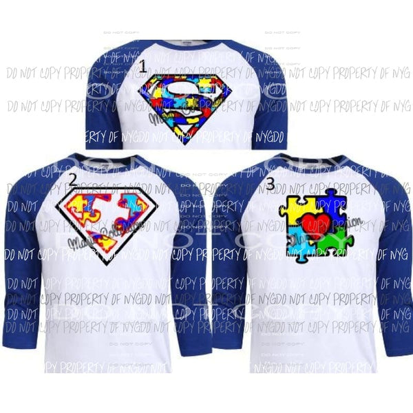 Autism Bundle Pack sublimation transfers 3 sizes to choose from Heat Transfer