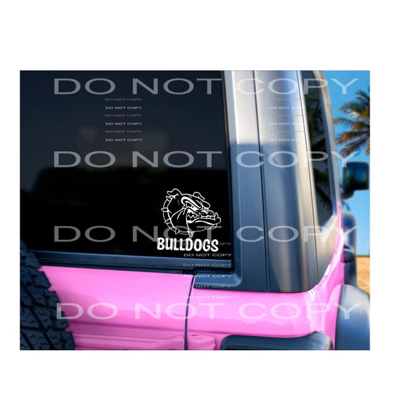 Bulldogs 1 Car or Cup Decal - Heat Transfer Graphic Tee -