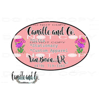 camille and co custom logo Sublimation transfers - Heat