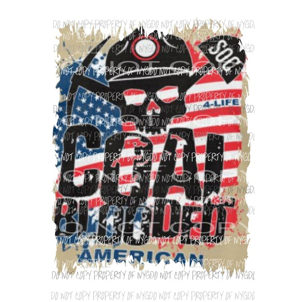 Coal Blooded American #2 Sublimation transfers Heat Transfer