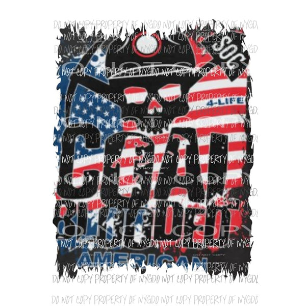 Coal Blooded American #3 Sublimation transfers Heat Transfer