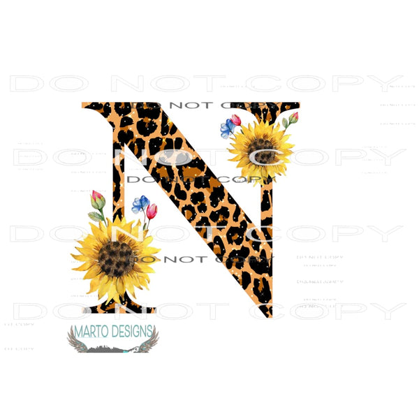 custom leopard letter sunflower 1231 Custom Inital in notes