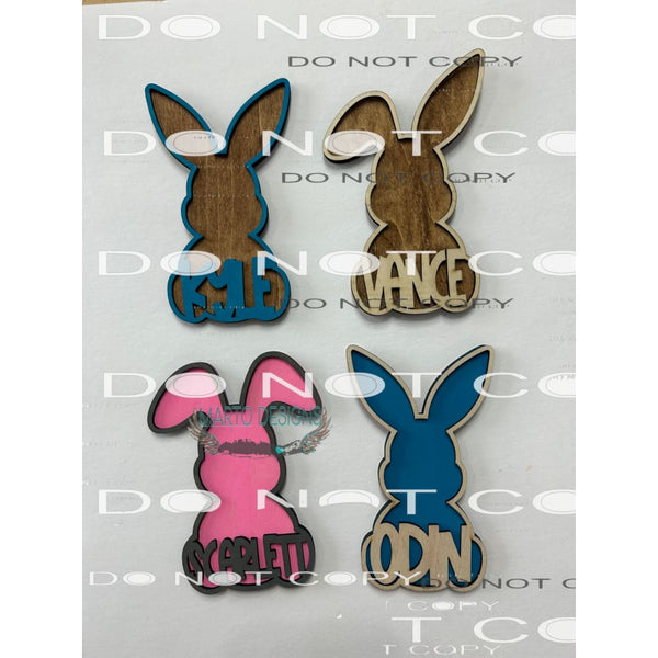 Custom Wood Bunny Hangers for Baskets and gifts 5 inches