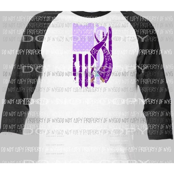 cystic fibrosis flag and ribbon sublimation transfer Heat Transfer