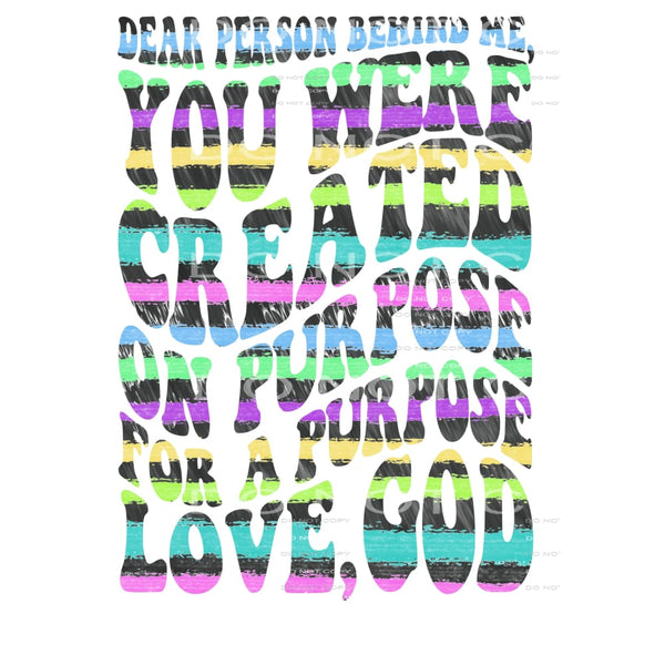 Dear Person Behind Me # 4 Sublimation transfers - Heat
