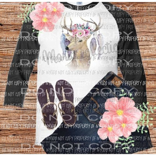 Deer with flowers sublimation transfers Heat Transfer