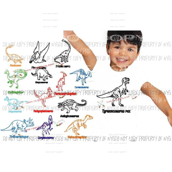 Dinosaurs kids meaures 6-7 inches sublimation transfer Heat Transfer