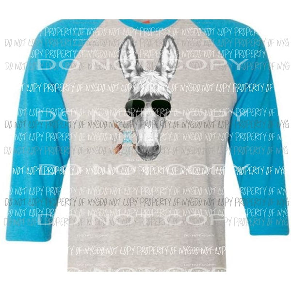 Donkey with glasses sublimation transfer Heat Transfer