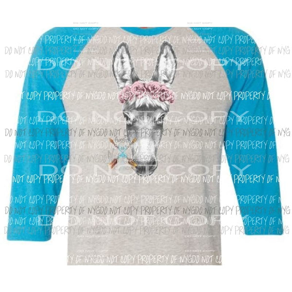 Donkey with pink roses sublimation transfer Heat Transfer