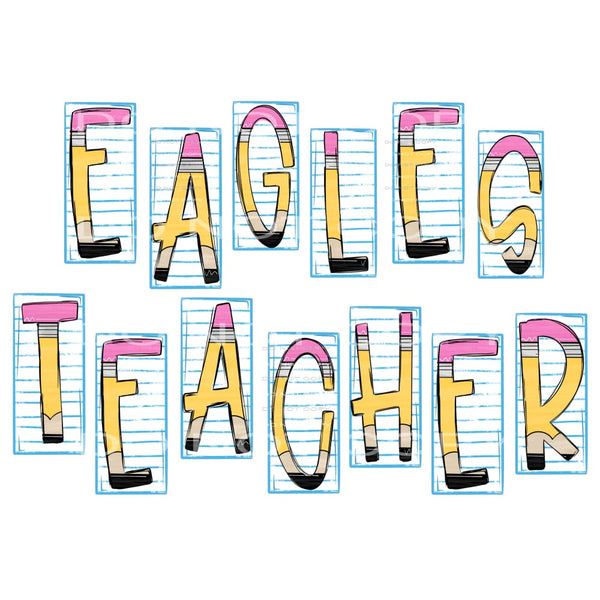 Eagles Teacher # 88991 Sublimation transfers - Heat Transfer