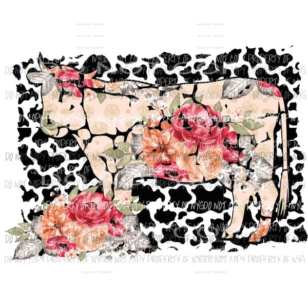 floral cow sublimation transfer Heat Transfer