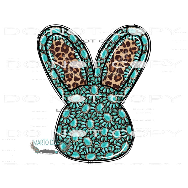 Gemstone Turquoise Rabbit #10031 Sublimation transfers -