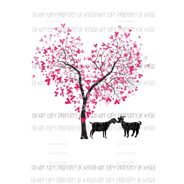Goats Heart Tree pink hearts Valentines Day Sublimation transfers Heat Transfer