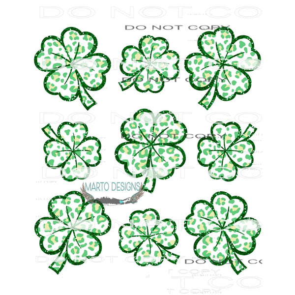 Green Clovers #10196 Sublimation transfers - Heat Transfer