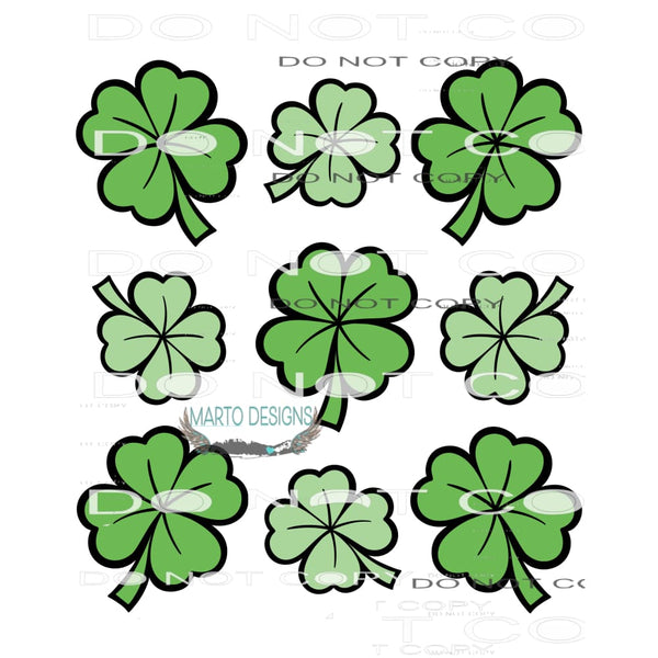 Green Clovers #10198 Sublimation transfers - Heat Transfer