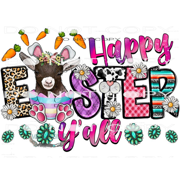 Happy Easter Y’all #10059 Sublimation transfers - Heat