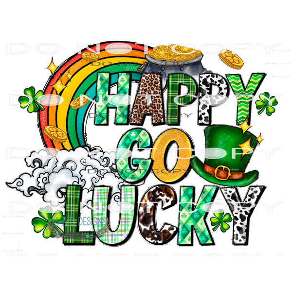 Happy Go Lucky #9720 Sublimation transfers - Heat Transfer