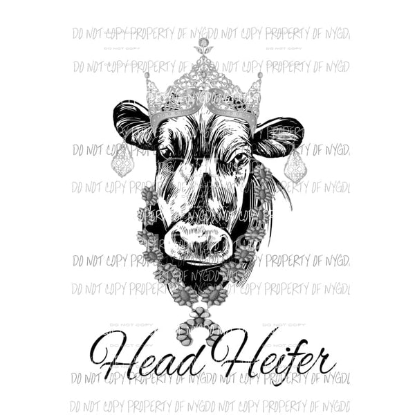 Head Heifer #2 cow crown jewelry Sublimation transfers Heat Transfer