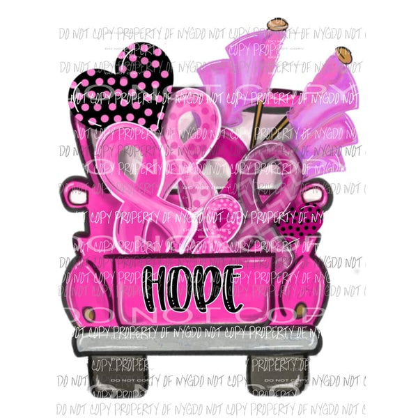 Hope truck cancer breast cancer Sublimation transfers Heat Transfer