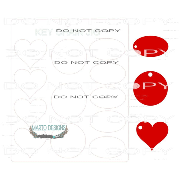 Key Chain Jig Heart Circle Oval includes and cut outs