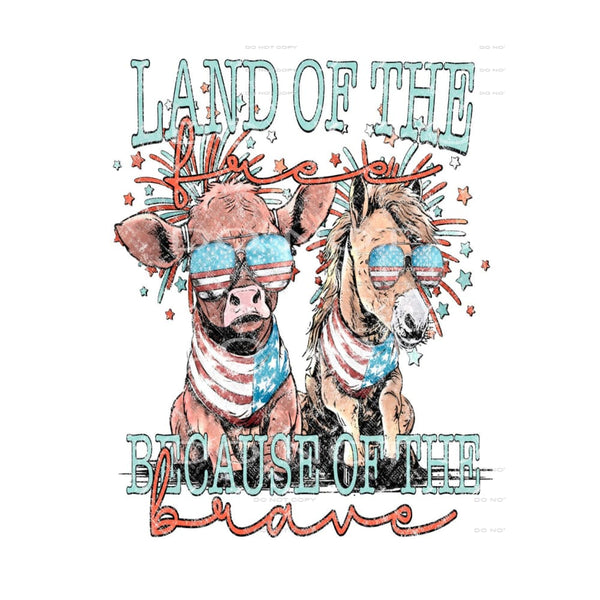 Land of the free cow # 956 - Heat Transfer Graphic Tee -