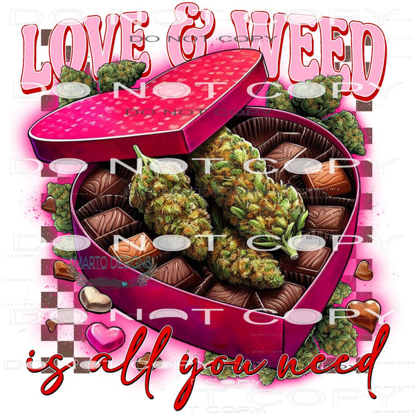 Love And Weed #9822 Sublimation transfers - Heat Transfer