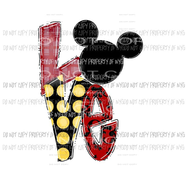 Love Mickey Mouse Sublimation transfers Heat Transfer