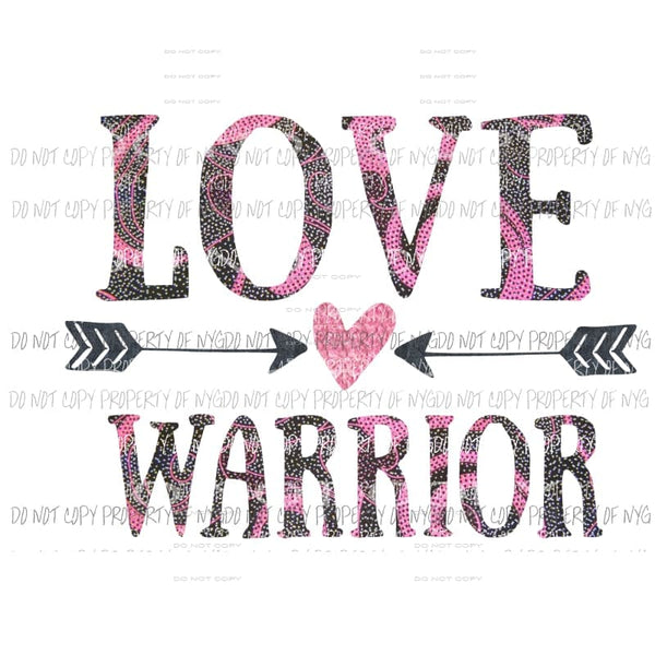 Love Warrior heart arrows Sublimation transfers Heat Transfer