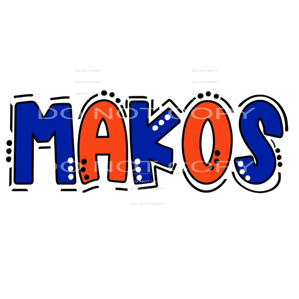 Makos # 87014 Sublimation transfers - Heat Transfer Graphic