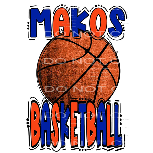 Makos basketball # 87018 Sublimation transfers - Heat