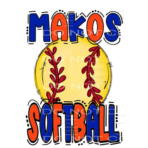 Makos Softball # 87017 Sublimation transfers - Heat Transfer