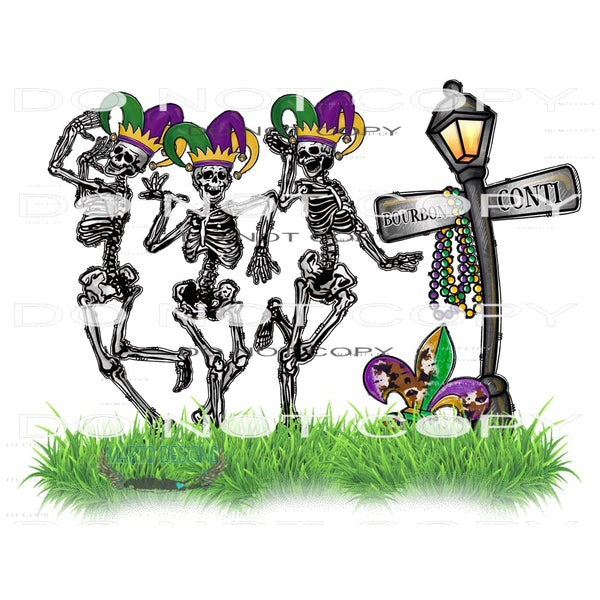 Mardi Gras Skeleton #9815 Sublimation transfers - Heat