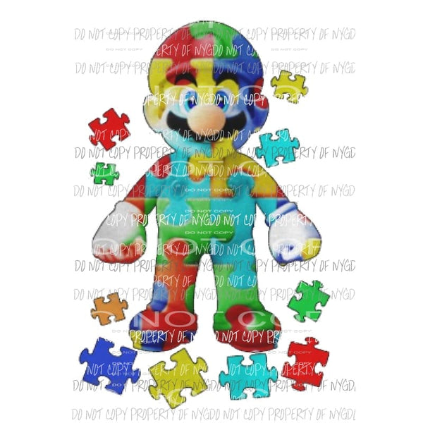 Mario Autism 1 Sublimation transfers Heat Transfer