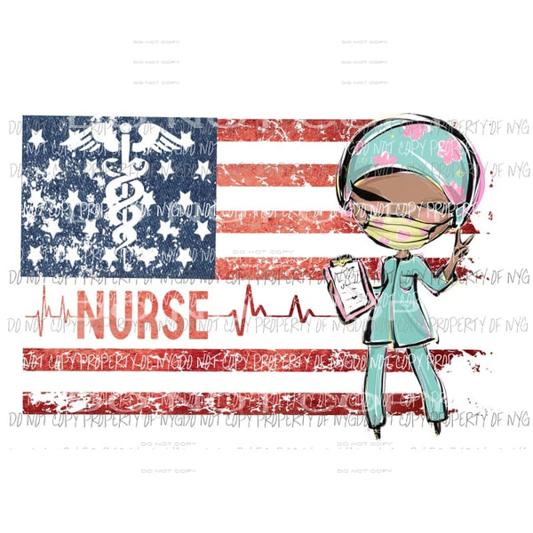 Nurse girl grunge flag #3 Sublimation transfers Heat Transfer