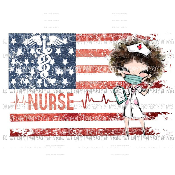 Nurse girl grunge flag Sublimation transfers Heat Transfer