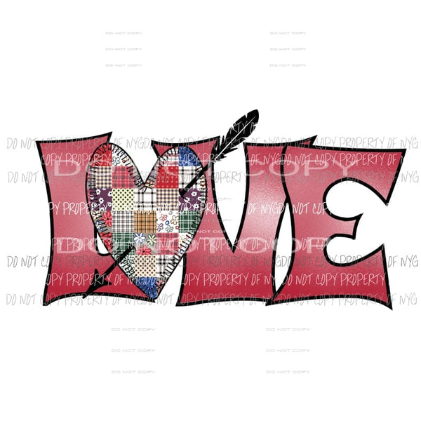 Patchwork LOVE #1 Sublimation transfers Heat Transfer