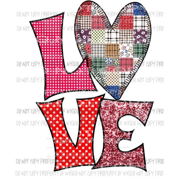 Patchwork LOVE #2 Sublimation transfers Heat Transfer