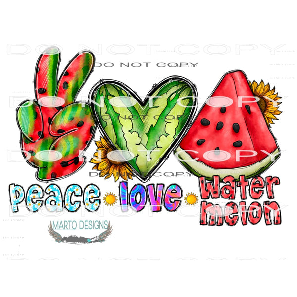 Peace Love Watermelon #10407 Sublimation transfers - Heat