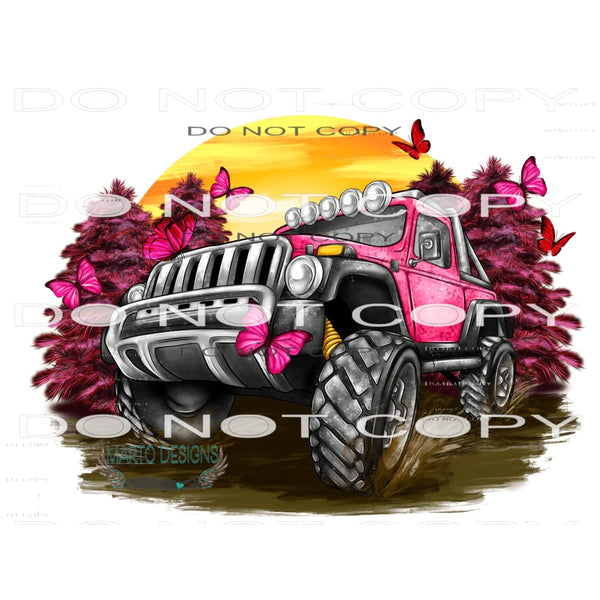 Pink Truck #8753 Sublimation transfers - Heat Transfer