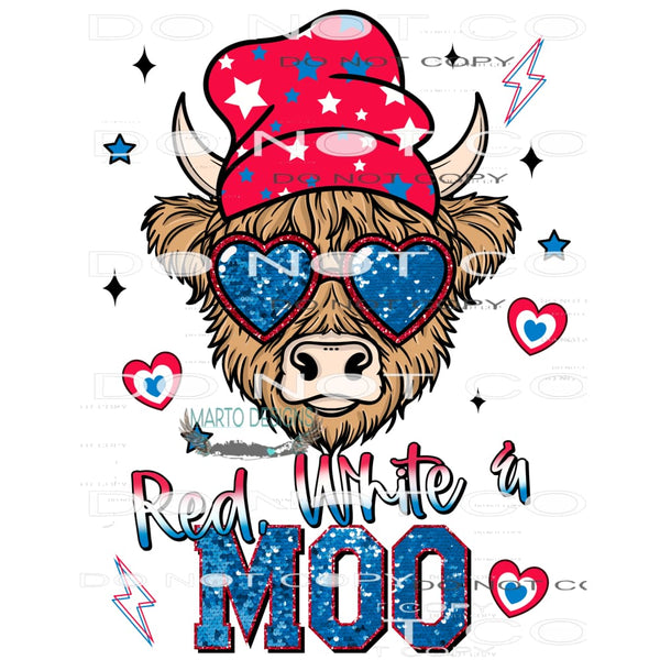 Red white and Moo #10340 Sublimation transfers - Heat