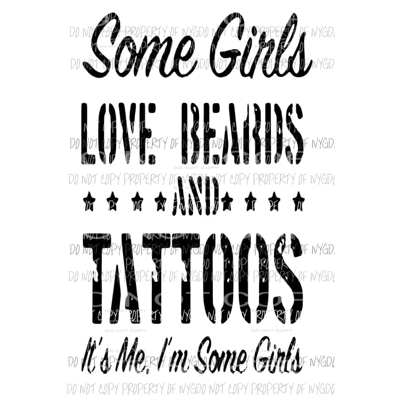 Some Girls Love Beards & Tattoos Tank Top - Women's Sleeveless Racerback Tee, Funny Graphic Shirt For Beach & Casual - View #7
