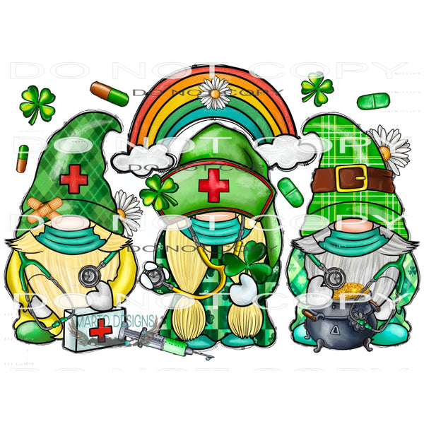St.Patricks Day Nurse Gnome #9724 Sublimation transfers -