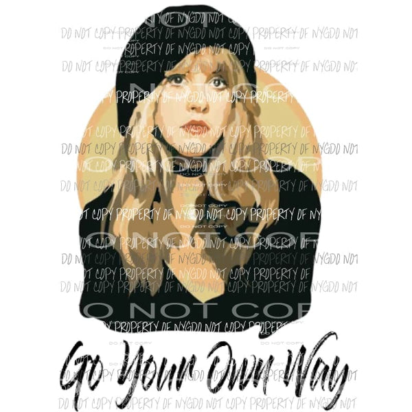 Stevie Nicks go your own way 2 Sublimation transfers Heat Transfer