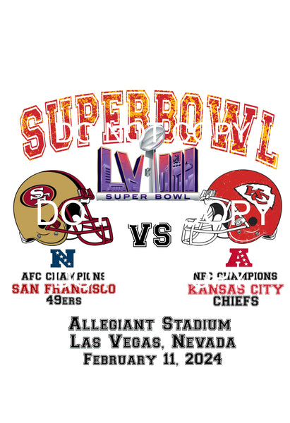 SuperBowl 2 Sublimation transfers - Heat Transfer Graphic