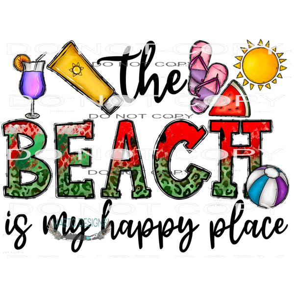 The Beach Is My Happy Place #10465 Sublimation transfers