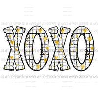 XOXO #2 hearts stripes gold black Sublimation transfers Heat Transfer