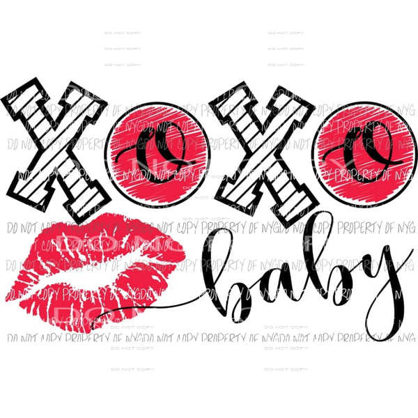 XOXO Baby red lips Valentines Sublimation transfers Heat Transfer